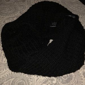 Black knit infinity scarf